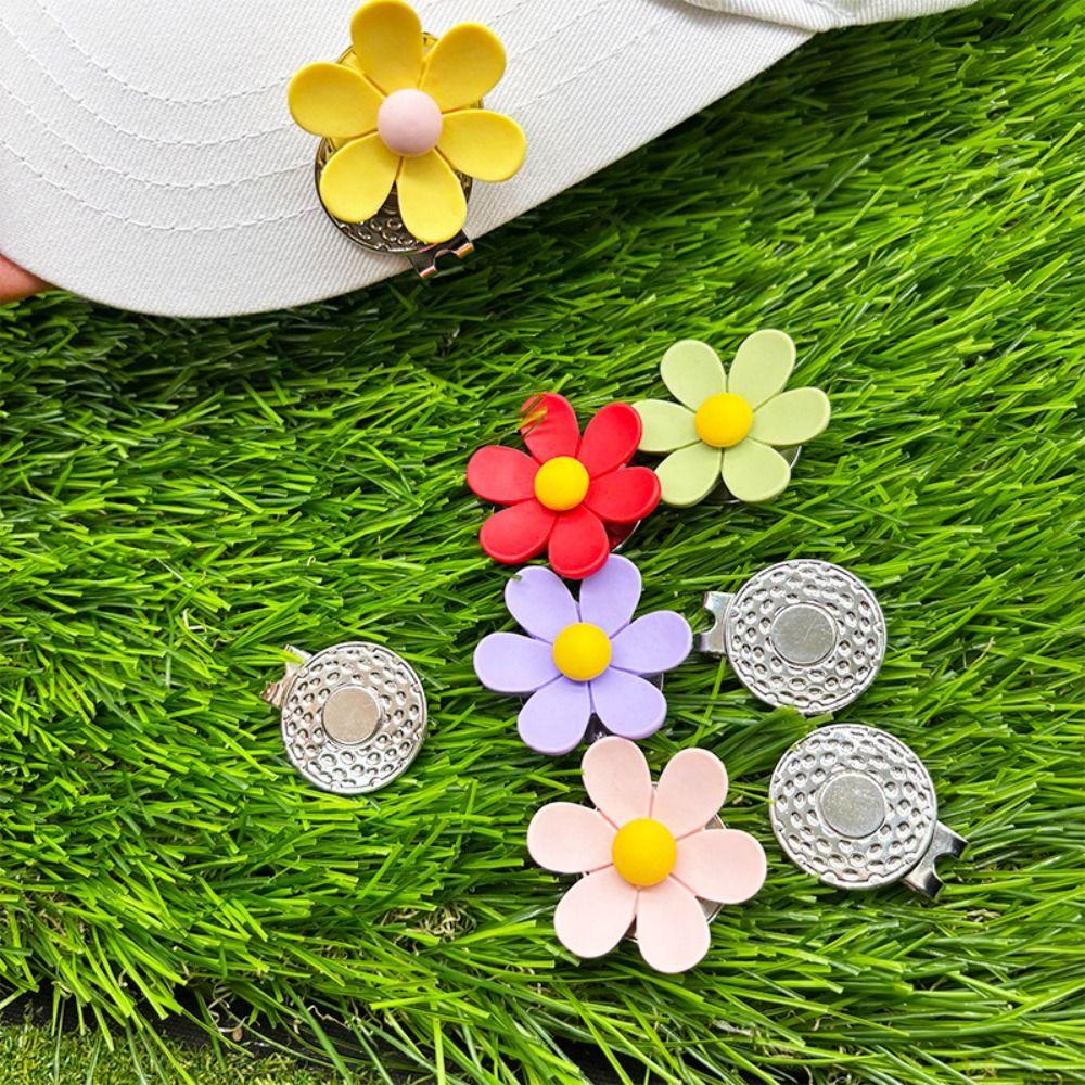 Flower Shaped Golf Cap Clip Magnetic Golf Hat Marker Outdoor Sports Golf Ball Mark  Golf Lovers