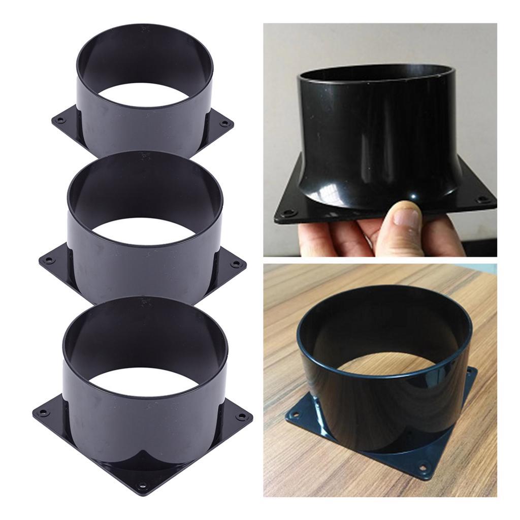 Air Vent Duct lange Straight Flange Connector Ventilation Pipe Connector Black