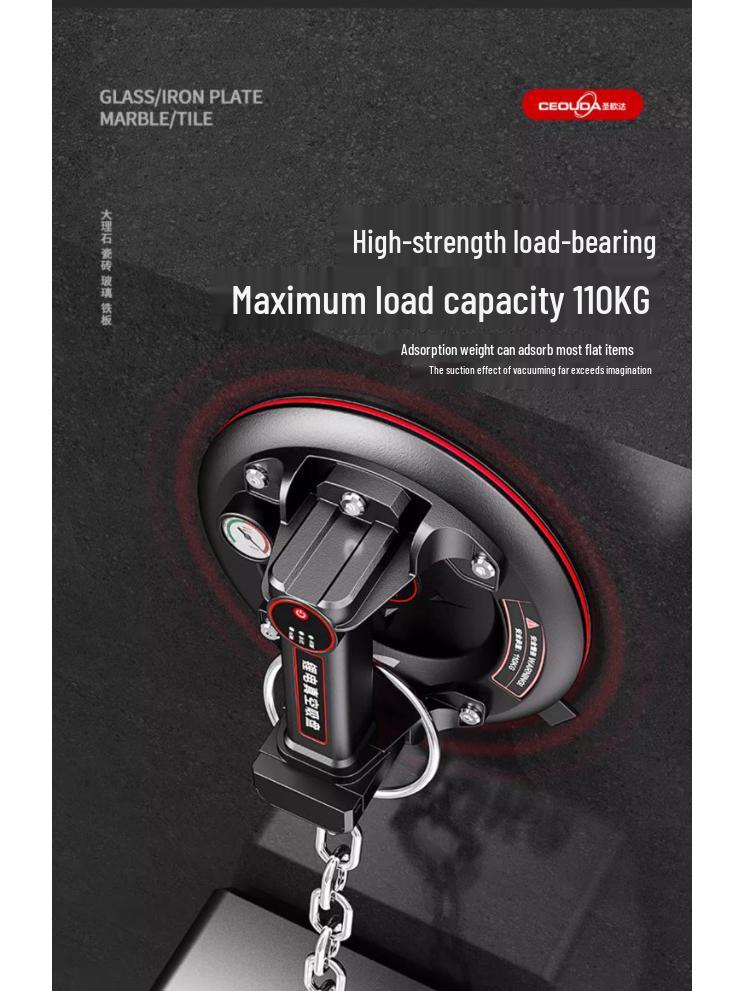 Heavy-Duty Lithium Vacuum Suction Device for Tile, Floor, and Glass