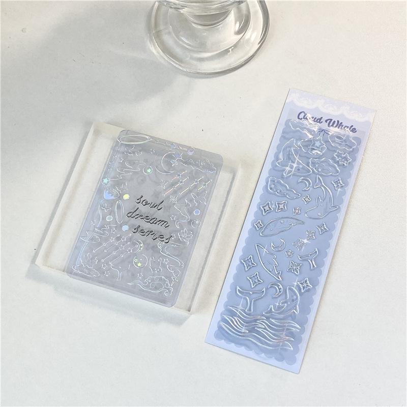 Sticker PET cu Ștanțare Aurie Laser Meduză Fluture de Vis Decalcomanii de Decor DIY pentru Cameră, Căști, pentru Toploader, Suport Card B5