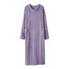 Women's Flannel Nightgown Fuzzy Plush Warm Crewneck Sleepwear Loose Winter Pullover Nightdress with Pockets