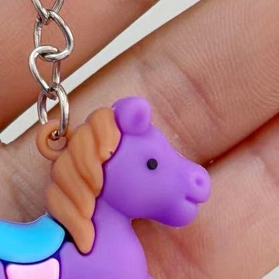 1/2Pcs Keychain Zodiac Horse Design Compact Mini Size Handmade Key Chain Bags Backpacks Wallets Cars Accessories