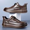 High Quality Men's Leather Shoes Fashion Platform Leisure Board Shoe Thick Sole Formal Black Men Luxury Designer Platform Casual