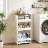 Kitchen Trolley, 4-Tier, on Wheels, 40 x 20 x 84 cm, White