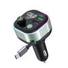 GZ11 65W PD Fast Charging Car Charger with Retractable Type C Cable Voltage Display Bluetooth-Compatible MP3 Player