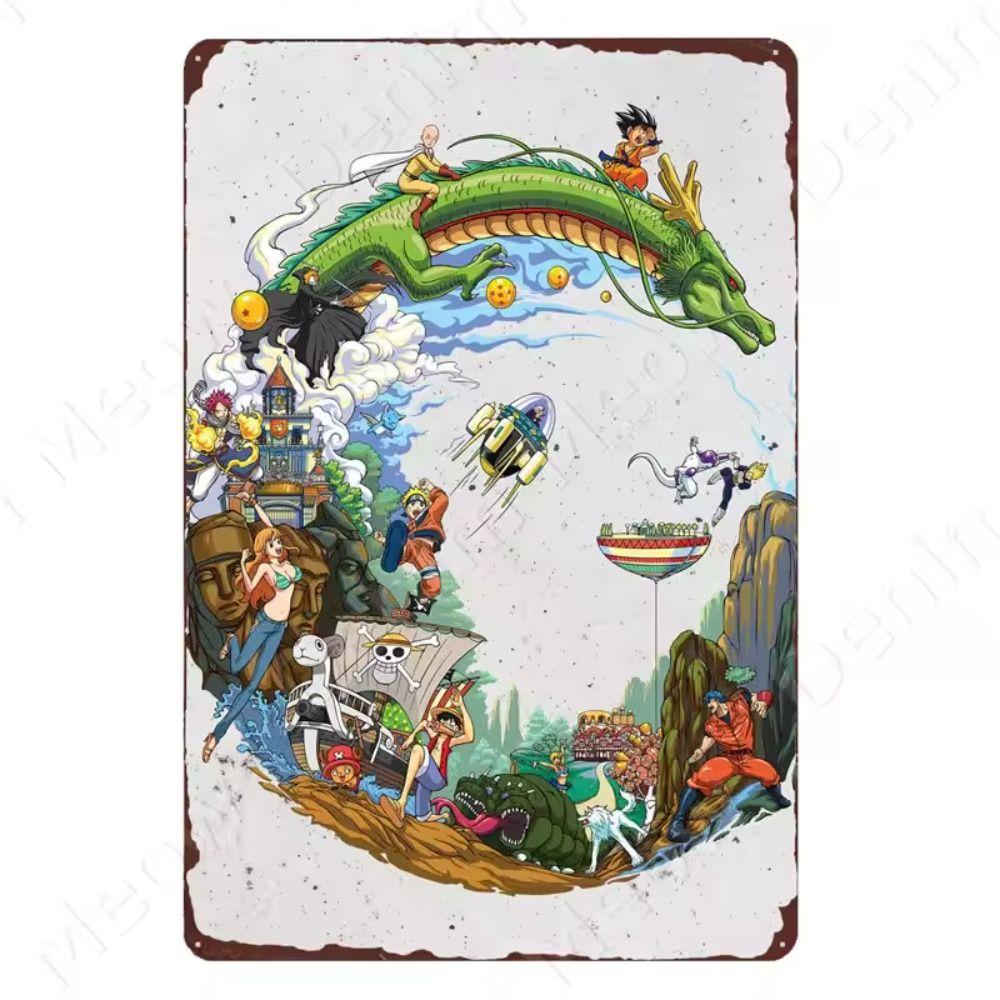 Japanese Anime Heroes Vintage Metal Tin Sign Home Decor 20x30cm