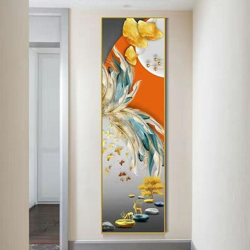 Slim Vertical Self-Adhesive Mural: Elegant Decorative Sticker for Entrance Hall or Corridor
