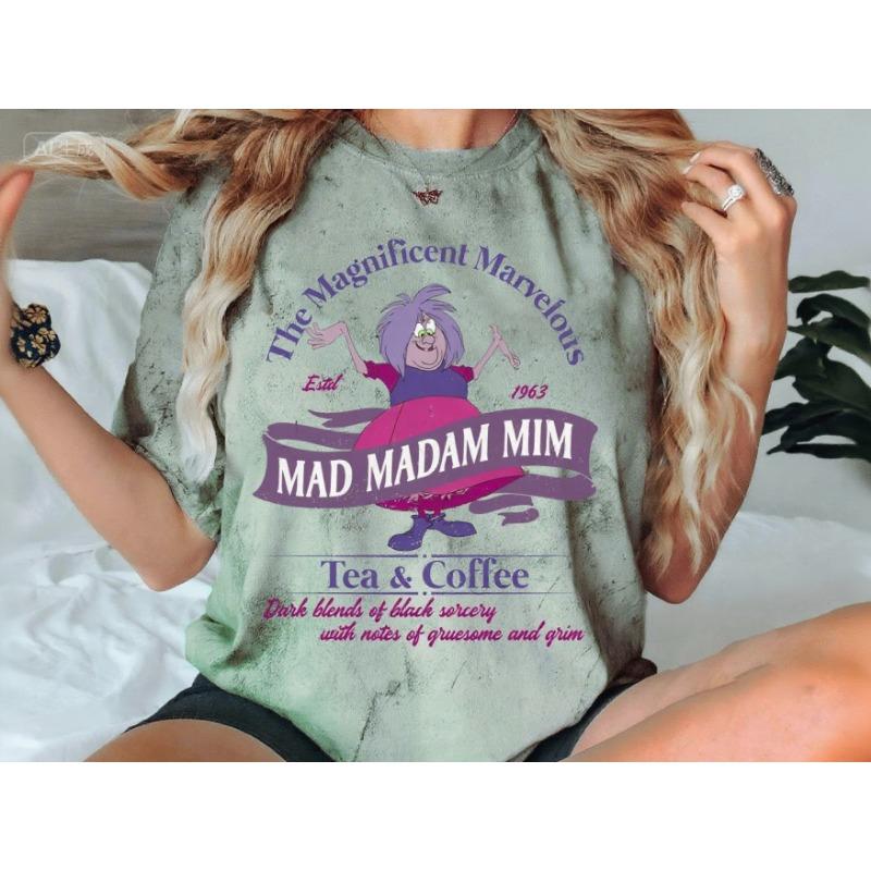 Summer Round Neck Mad Madam Mim Printed Top Fashionable Casual Pure Cotton Short Sleeved Women's T-shirts