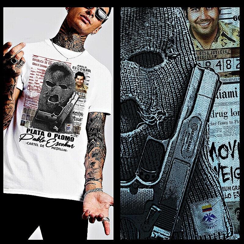

Gangster t-shirt mobster criminal kingpin mob mafioso Hustler Pablo Escobar tee M