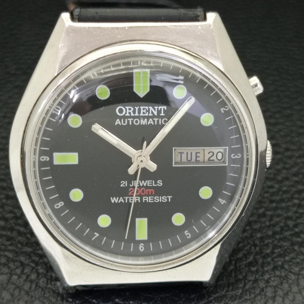 VINTAGE ORIENT AUTOMATIC JAPAN MENS BLACK COLOR DIAL WATCH A700695-5 R204-a700695