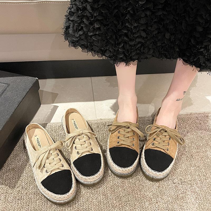 Baotou Half Slippers Women's Outer Wear Spring 2025 New Thick-soled Lazy One Pedal Half Drag Small Fragrant Fisherman Shoes