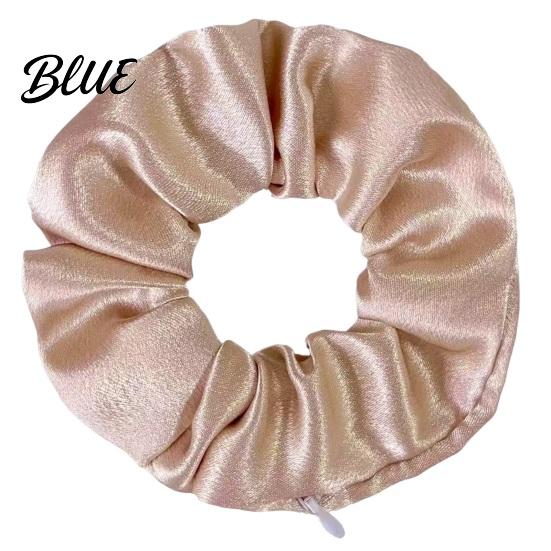 Cloth Hair Ties with Zipper Pocket Scrunchies Hidden for Women, Elastic Tie Convenient Gym Small Items Keys And Coins, Satin Accessories Daily