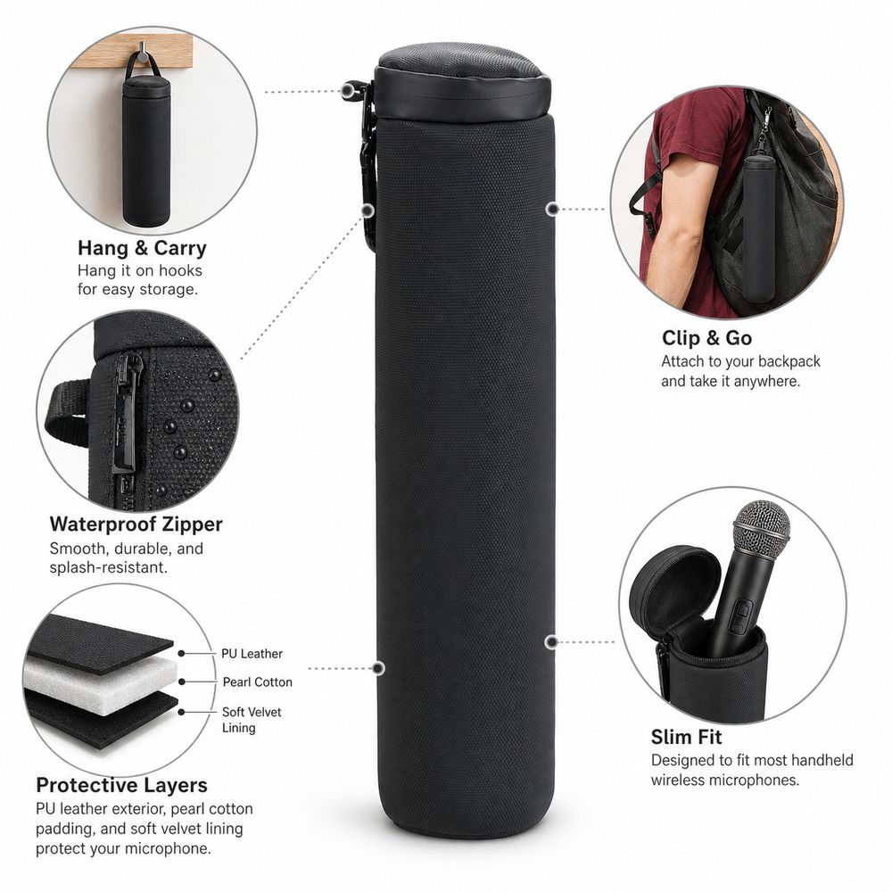 Shockproof Wireless Microphone Case for JBL PartyBox Wireless Microphone Outdoor Singing