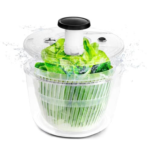 CLEAN HOUSE Vegetable Drainer, Salad Spinner, Dishwasher Safe, Push-Button Colander, Bowl, Cookware, Kitchen Utensil (Clear, 6.2L)