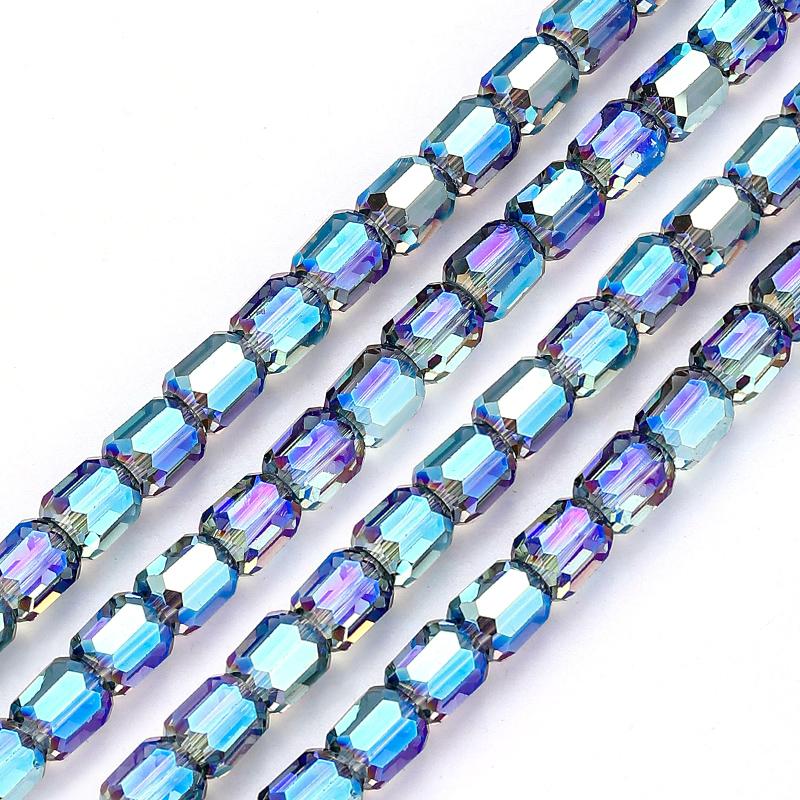 8mm Glass Column Beads Crystal Barrel Faceted Loose Spacer Craft Beads for Bracelet Necklace Earring Wind Chime Jewelry Making