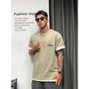 New Front and Back Letter Printed Short Sleeved Men's Summer Trend 100% Pure Cotton High-quality Round Neck Fitness T-shirt