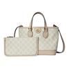 Gucci Ophidia Abnehmbarer Schultergurt Doppel G Logo Canvas mit Lederbesatz Mini-Schultertasche Crossbody-Tasche Damenhandtaschen Beige Weiß 811716-FAA4G-9897