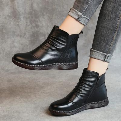 Modă Toamnă pantofi de damă cizme de piele pantofi de damă modă cizme de iarnă pantofi plat de damă antiderapanți calduroși pantofi cu talpă groasă damă 2025