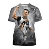 Ronaldo Mode d'Été Nouveau T-shirt Étoile du Football Décontracté Col Rond Homme Impression 3D Manches Courtes Hip-hop T-shirt