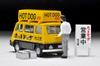 Tomica Limited Vintage Subaru Sambar Light Van Hot Dog Shop with Figure Completed Product 321446 1/64 LV-201a Yellow/Black