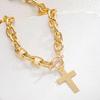 Vintage Złoty Warstwowy Krzyż Wisiorek Naszyjnik Religijny Moneta Medalion Choker Dla Kobiet Boho Letnia Biżuteria Plażowa