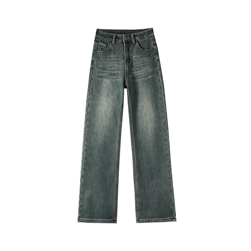 

Новые зимние плюшевые/обычные джинсы, свободные и узкие, с высокой талией, с ощущением провисания и волочащиеся по полу прямые брюки 2XL