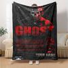 Name Custom Ghost COD Print Flannel Blanket High Quality Warm Comfortable Cover for All Seasons Perfect for Gifts Home Decor