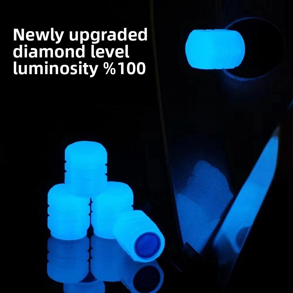 4 STÜCKE Leuchtende Ventilkappe Auto Reifenventilkernabdeckung Motorrad Elektrofahrrad Luftdüsenabdeckung