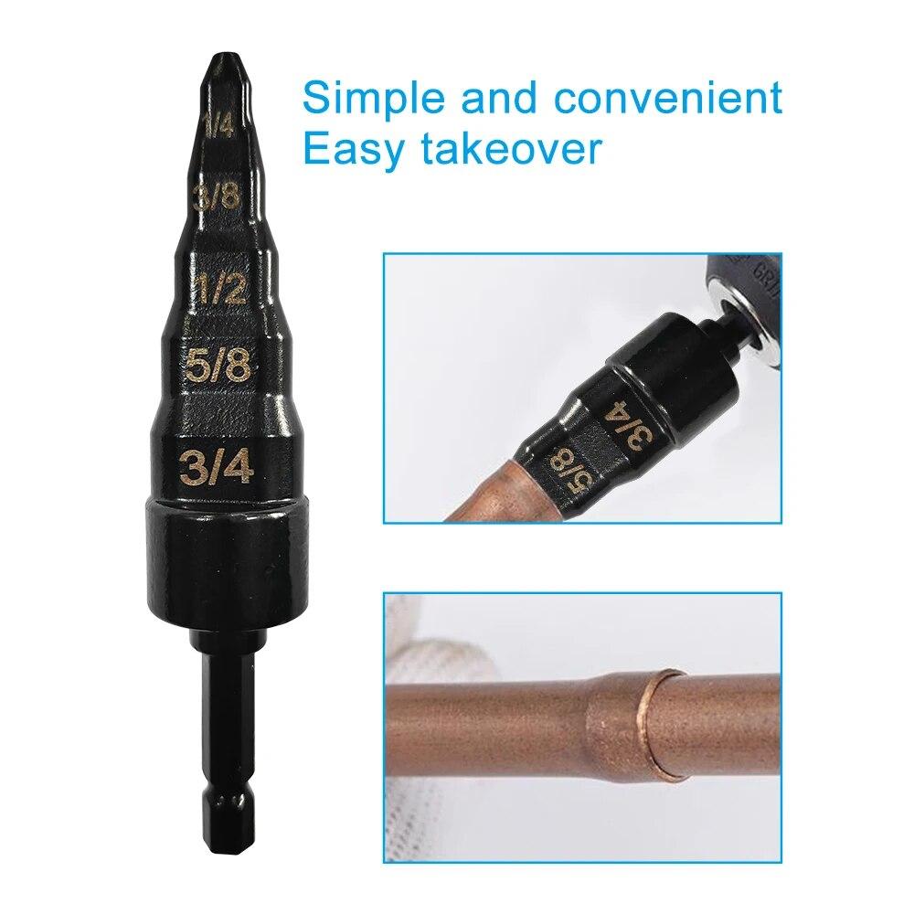 1PC Inch Step Tube Expander Hole Expansion Electric Pipe Head Expansion Mouth Air Conditioning Maintenance Tool Accessories