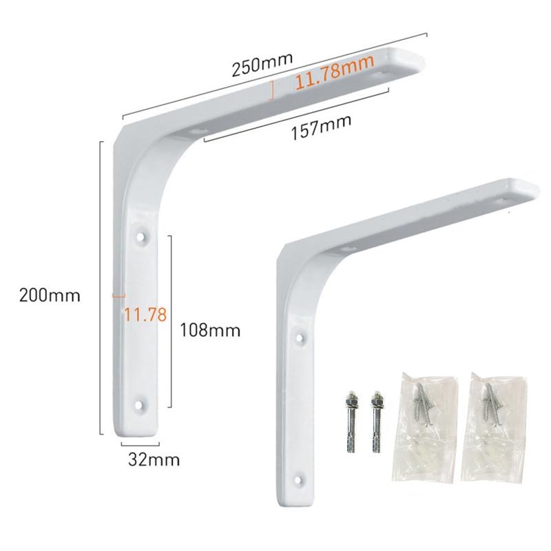 2 Pieces L-Shape Floating Shelf Brackets Invisible Shelf Support Right Angle Metal Wall Mounted Brackets Easy to Install