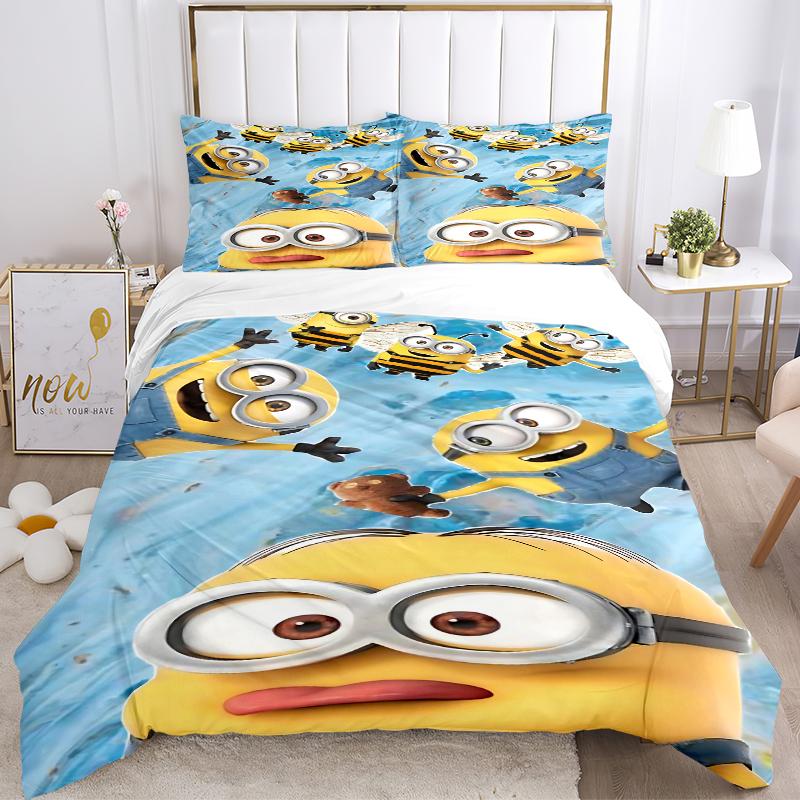 3Pcs Despicable Minions Adventure Bedding Sets For All Sizes New 3D Printed Bed Cover Comforter Duvet Cover Pillowcase Bedroom Decoration