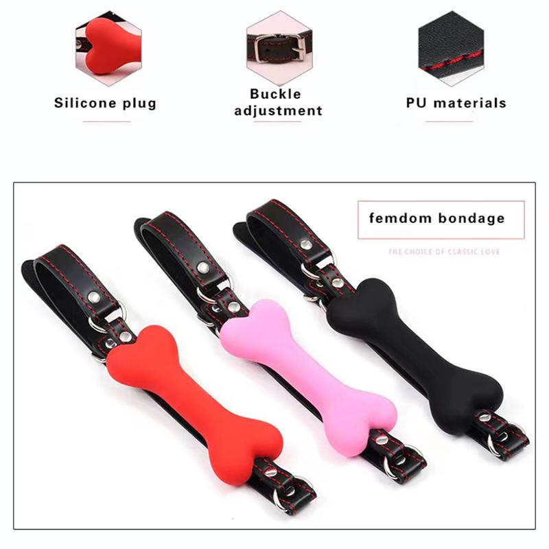High-end Sex SM Prop Mouth Plug Dog Bone Props Compulsory Sex Mouth Ball Control Forbidden Language Dogs Adult Toys Sexy