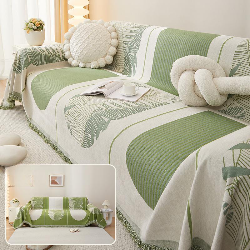 

Двустороннее полотенце для дивана в стиле Ins, универсальное синельное полотенце Four Seasons, приятный для кожи чехол, нескользящая ткань, защищающая от кошачьих царапин, ткань для чехла на диван 180*130cm