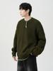 Men's Loose Fit Solid Color Knitwear - Autumn/Winter Warm Lapel Sweater, Casual Gentleman Style, Non-Iron Long Sleeve Base Layer Shirt