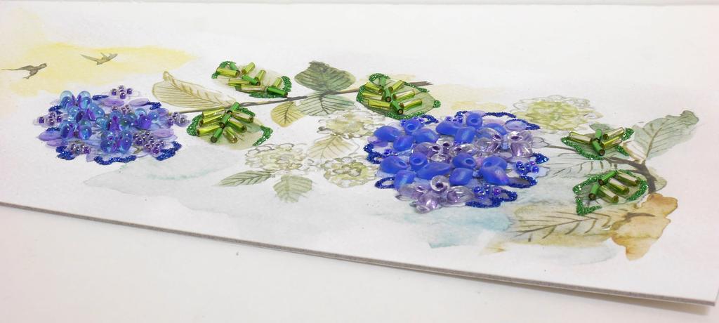 MIYUKI Bead Decor Kit Part 18 12 Months Series of Seasonal Changes Seen In Flowers and Birds June Hydrangea/Swallow BHD-122W