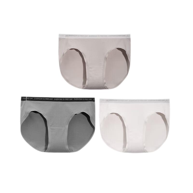 Ubras 60S Xinjiang-Baumwolle Lycra 7A Antibakterielle Slips mit mittlerer Taille 3er-Pack