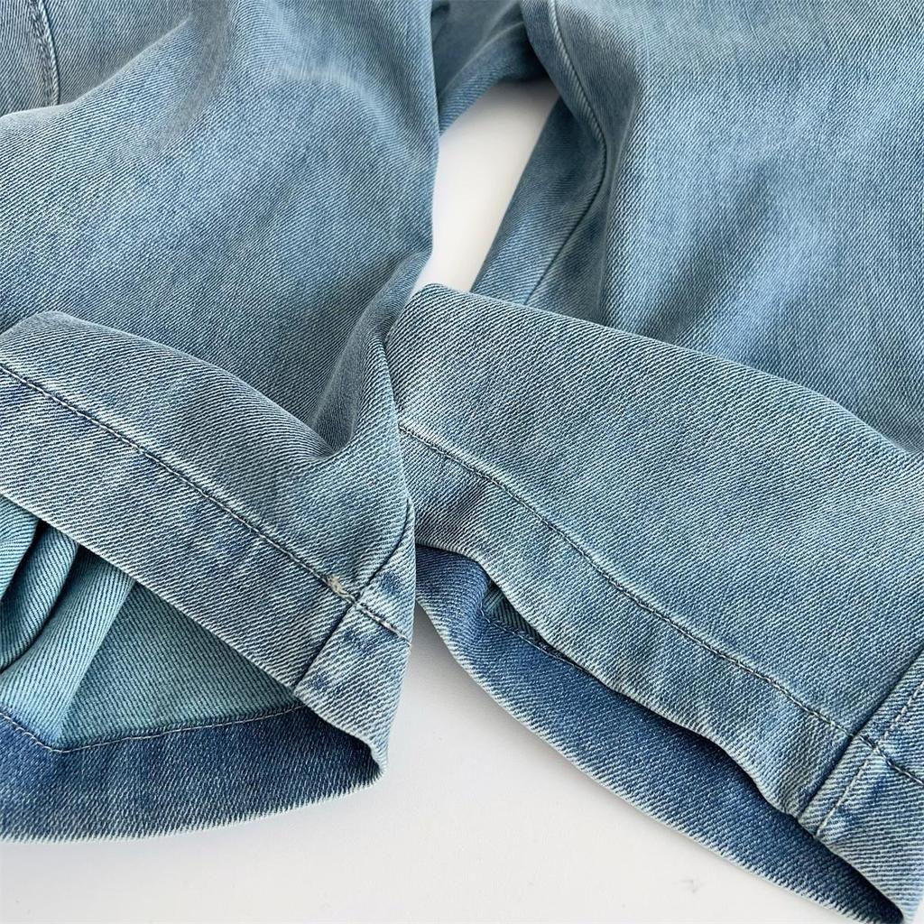 Women's High Waist Lyocell Tencel Wide-Leg Floor-Length Denim Pants - Summer Style