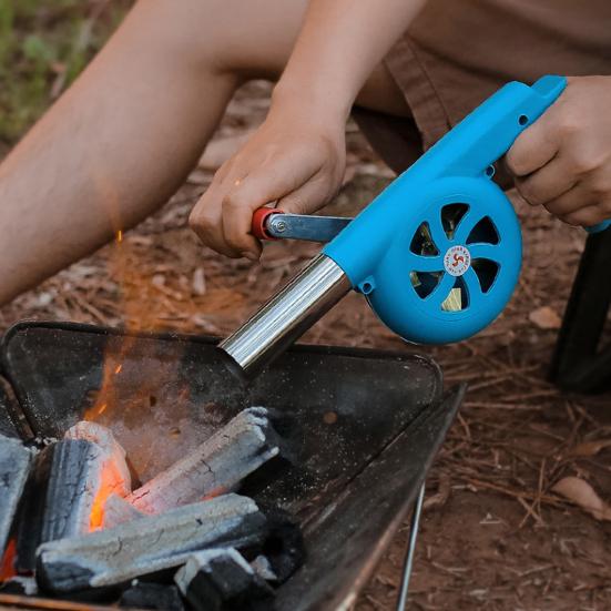 Camping Hand Blower Portable BBQ Fan for Outdoor Barbecue Strong Airflow Hand