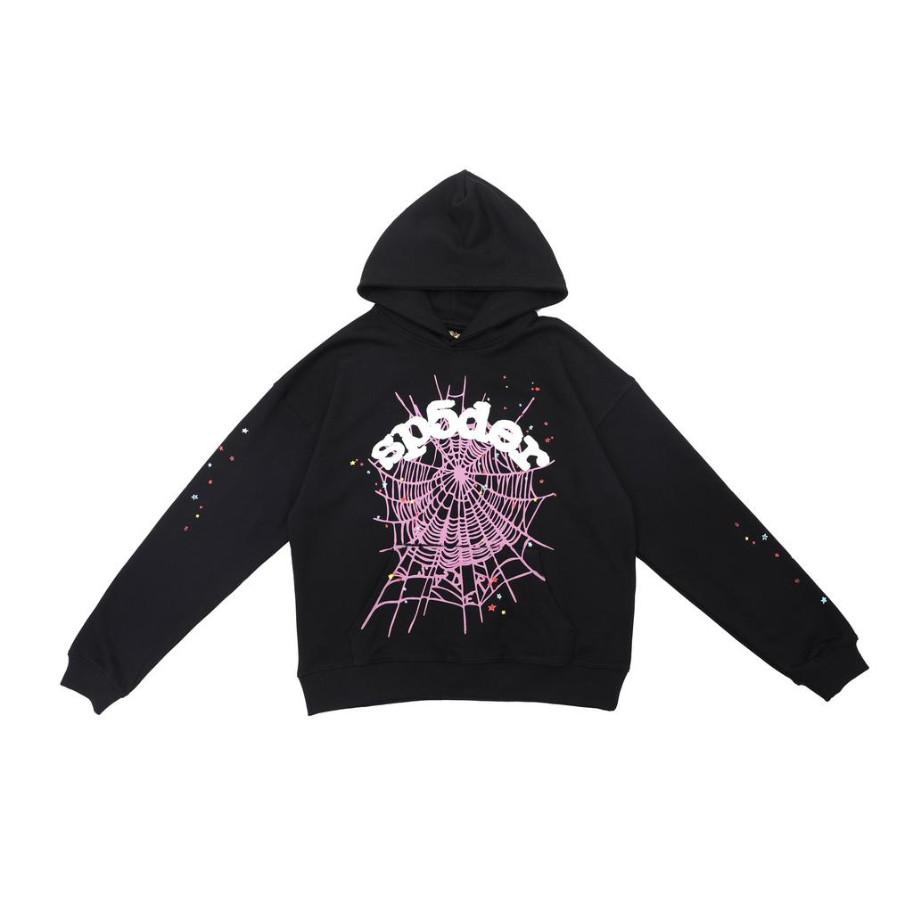 American Trendy Brand Sp5der 555555 Spider Web High Street High Quality Pure Cotton Terry Men's and Women's Hoodies Sweater