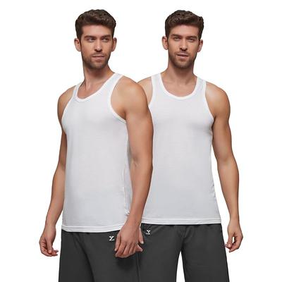 XYXX Herren Ace Premium Baumwolle Modal Rundhals Weste 2er-Pack (Weiß;Weiß; M)