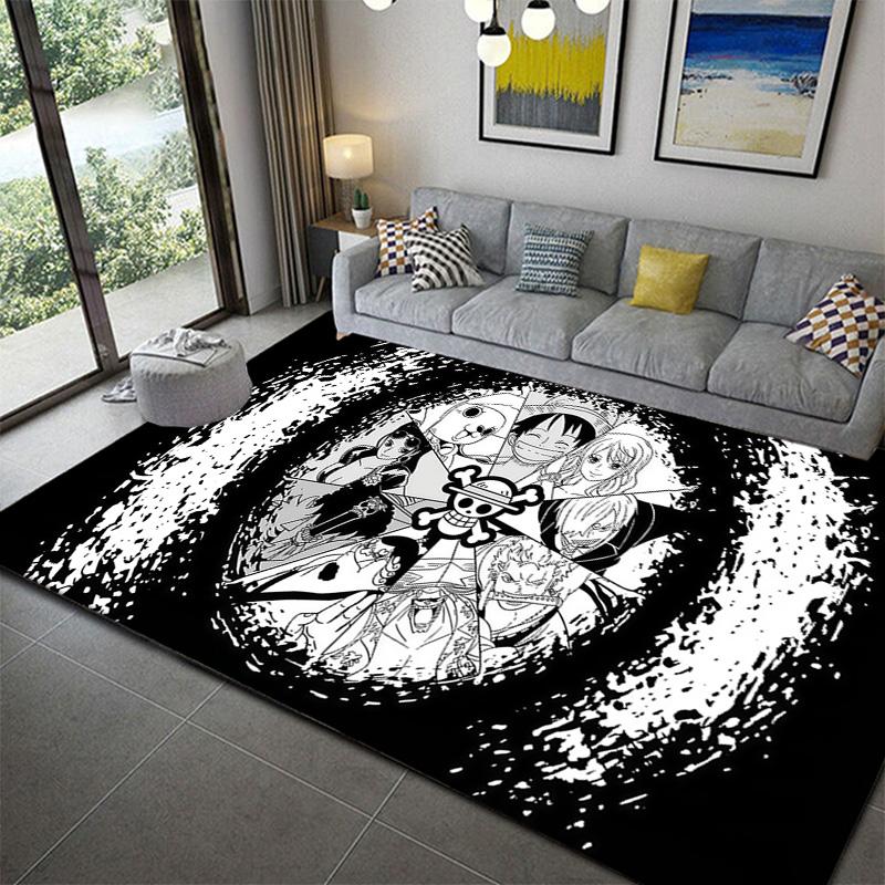 One Piece Anime Symbol Pattern Rug Soft Non-Slip Mat for Bedroom Living Room Decor