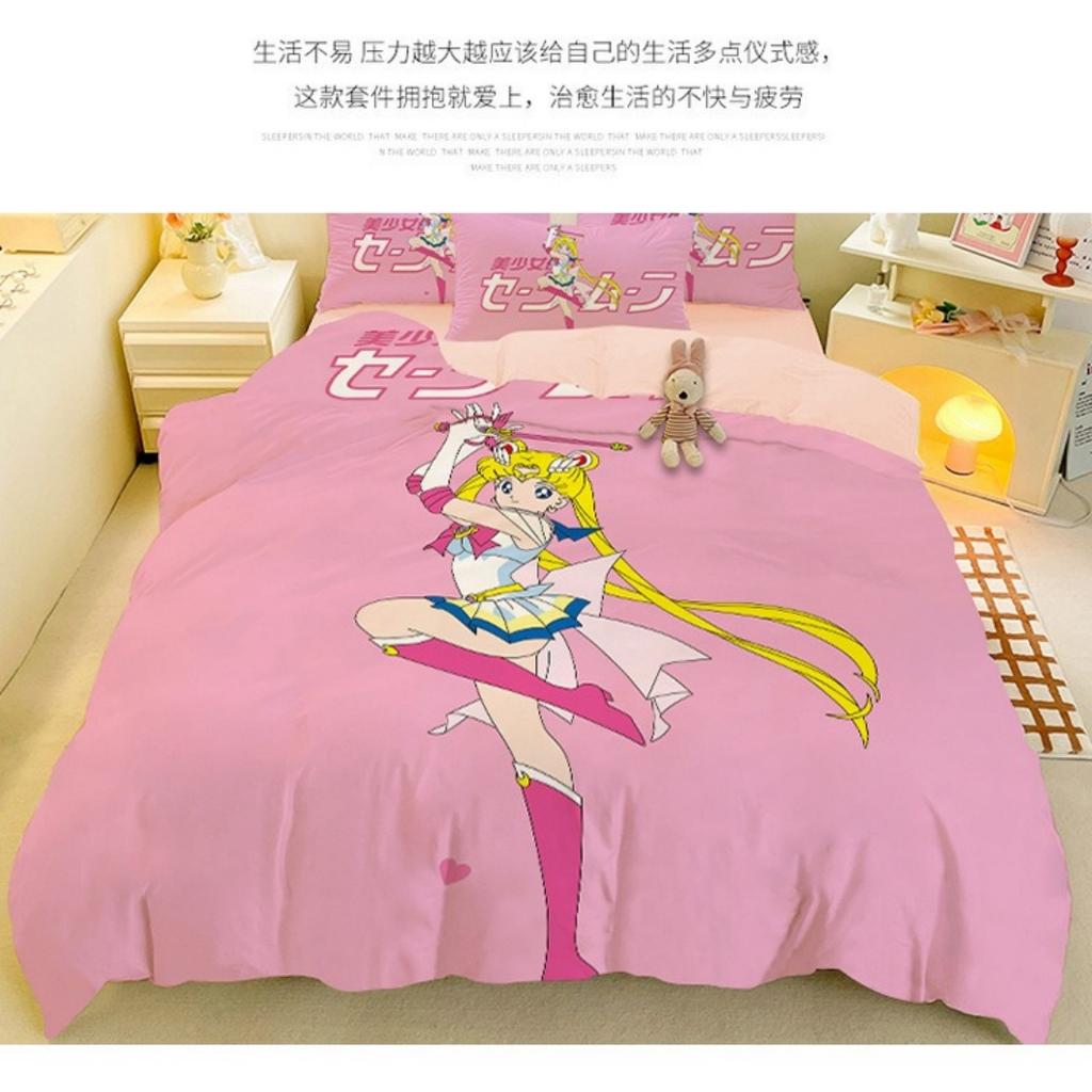 New Japanese Anime Sailor Moon Bedding Set Beautiful Girl Quilt Cover Cute Printing Duvet Home for Teens Best Gifts