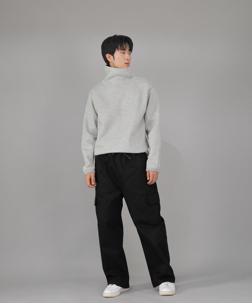 Seinteukeulu Warm-Up Loose Fit Brushed Turtleneck Plain Sweatshirt Wlp-839 Gray