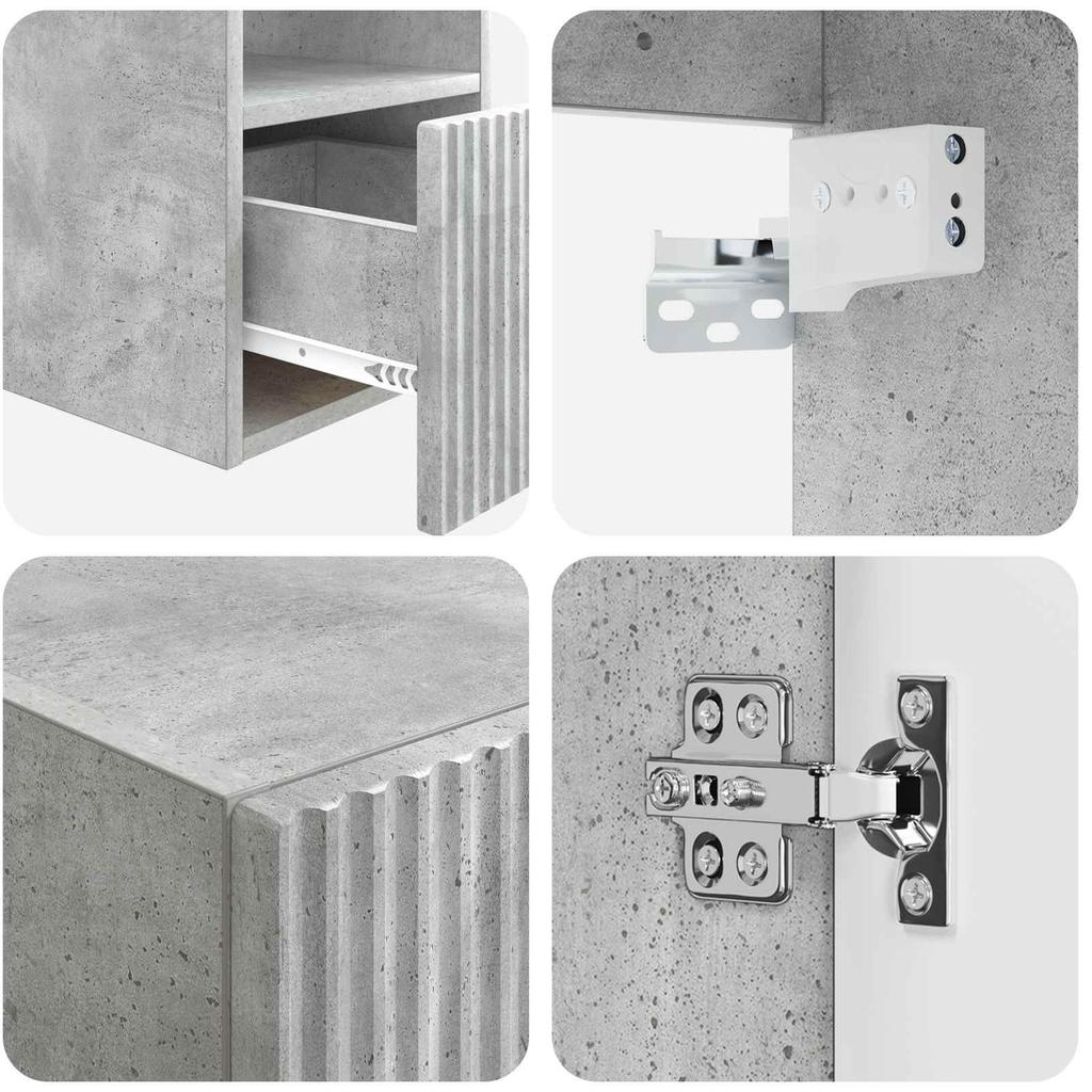 Bathroom Furniture Set 5 pcs Concrete Grey 33 x 34.5 x 160 cm