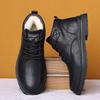 Casual Formal FootwearMen's Leather Shoes New In Winter Men Boots Warm Plush Lace-up Ankle Boots Comfy Office Work Shoes