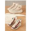 Women's Winter Fashion Casual Trend With Plush Insulation High Top And Height Increasing White Shoes
