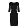 2026 Summer Women's Square Neck Mid-Sleeve Bodycon Dress