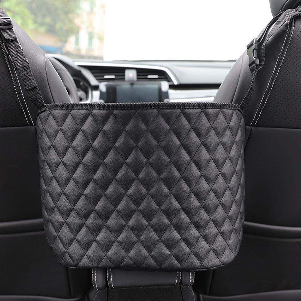 Car Handbag Holder Leather Seat Back Organizer Large Capacity Bag Purse Storage Pocket