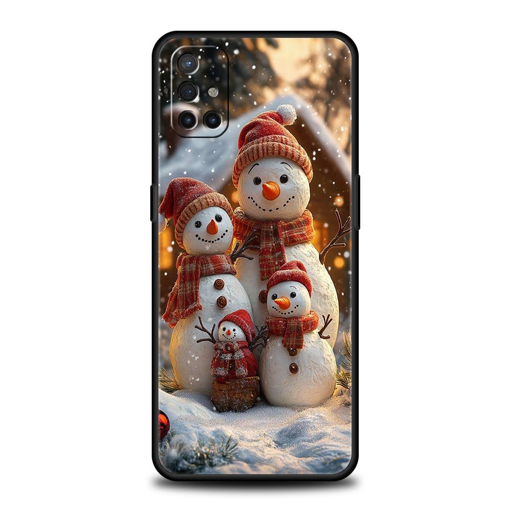 Phone Case For Oneplus 13R 13 12 10T 11 R10 Nord N100 N200 N10 9 9R CE 2 3 Z Pro Lite 5G Soft TPU Cover Christmas Snowman Capas