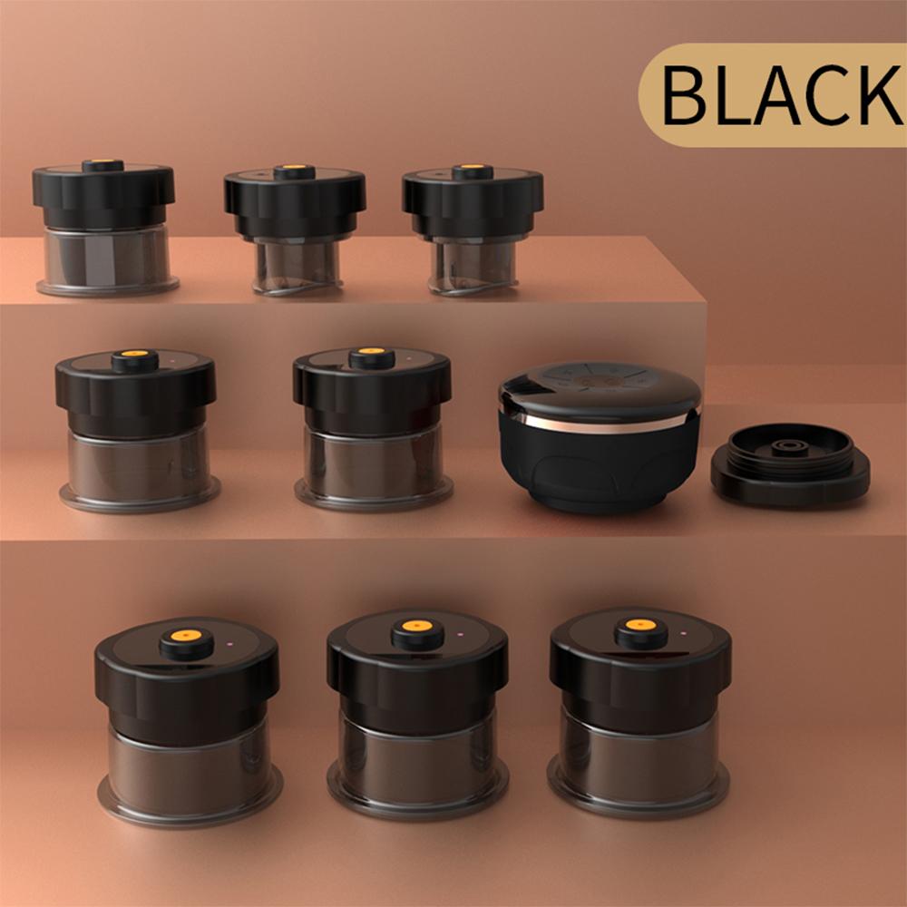 

Электрический вакуумный массажер для баночного массажа, скребок для тела, присоски, массажное устройство для Гуа Ша, теплый компресс, массажер для спины, шеи, рук чёрный